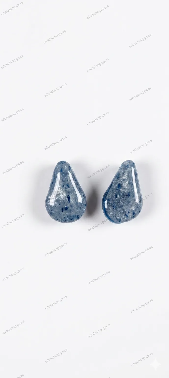 Astra stud earring, blue teardrop