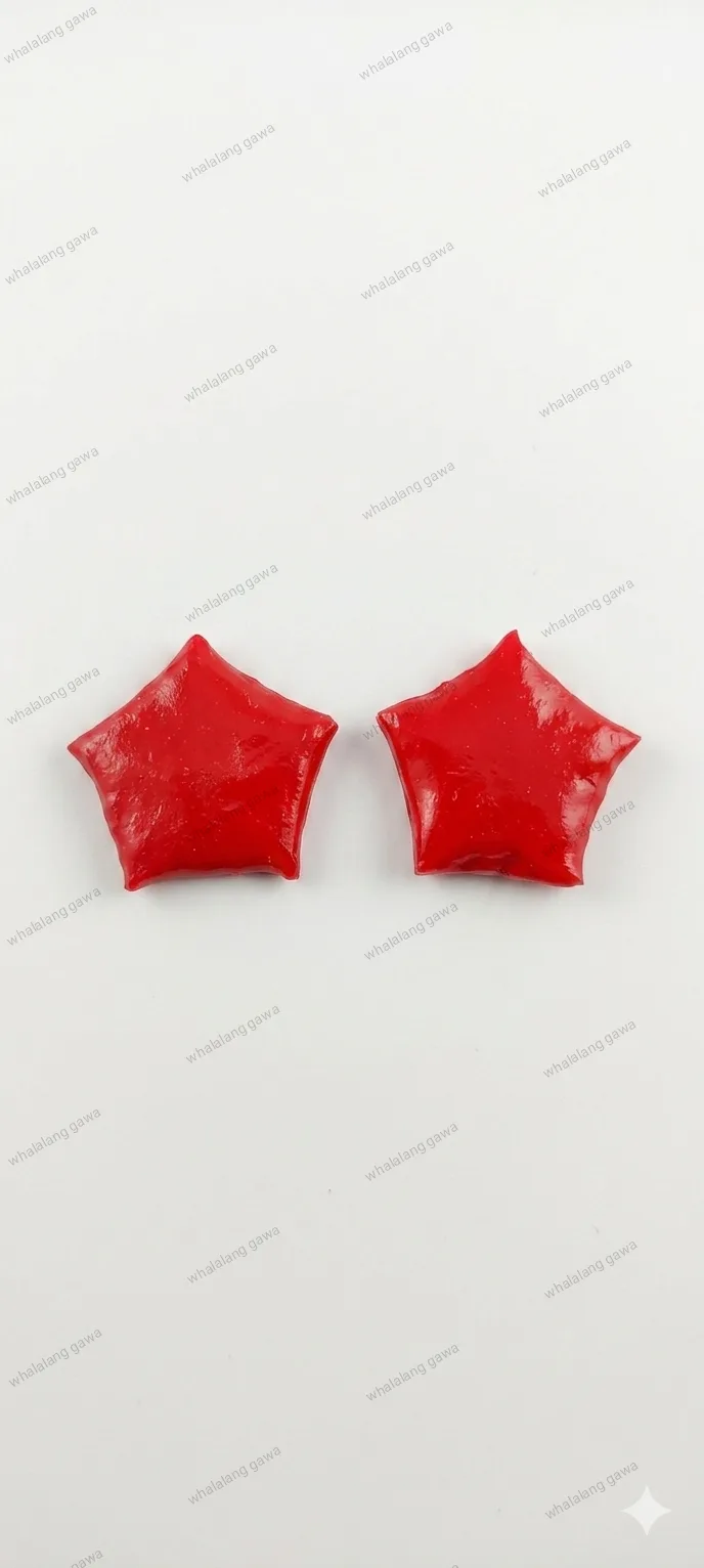 Astra star stud earring, red