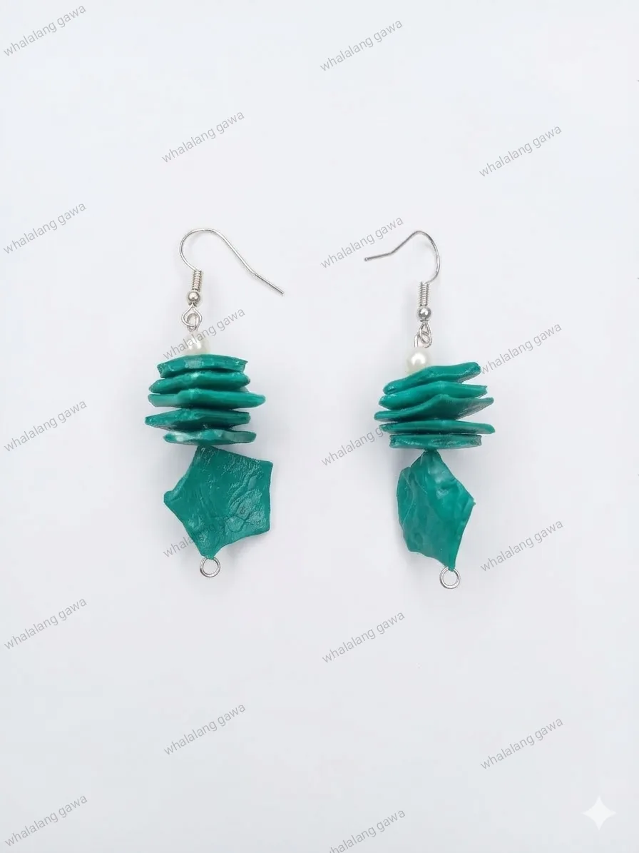 Isla sculptural drop earrings made from upcycled plastic