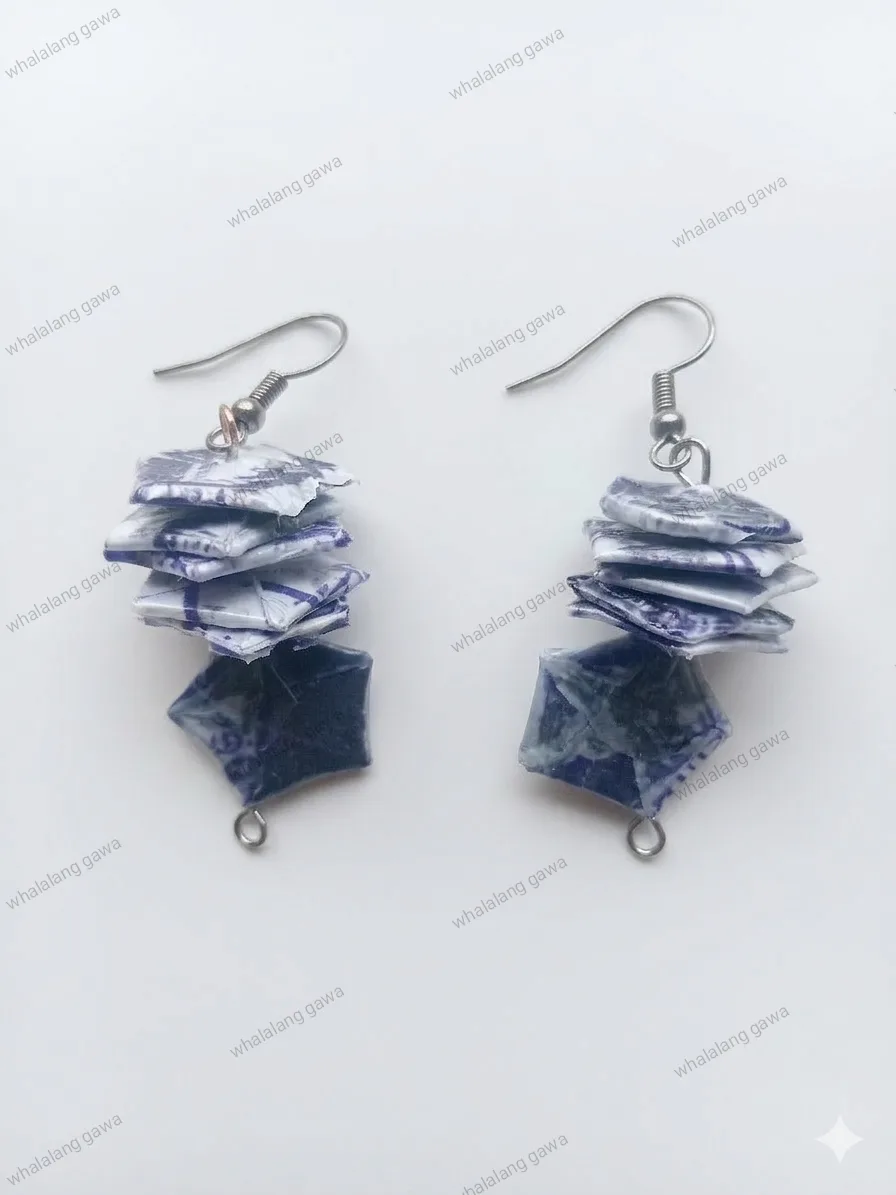 Lora sculptural drop earrings, marbled resin