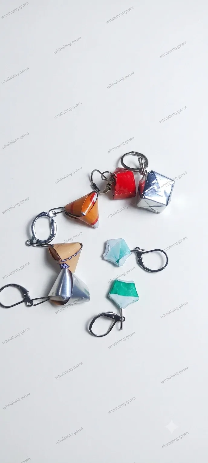 Upcycled resin stitch markers, origami triangle and star
